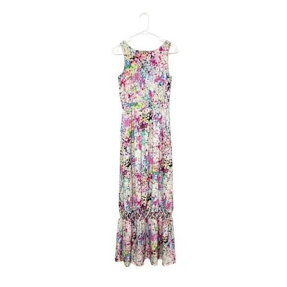 Gianni Bini Dresses & Skirts - Gianni Bini Pastel Abstract Print Watercolor Cutout Maxi Dress Size 2 XS